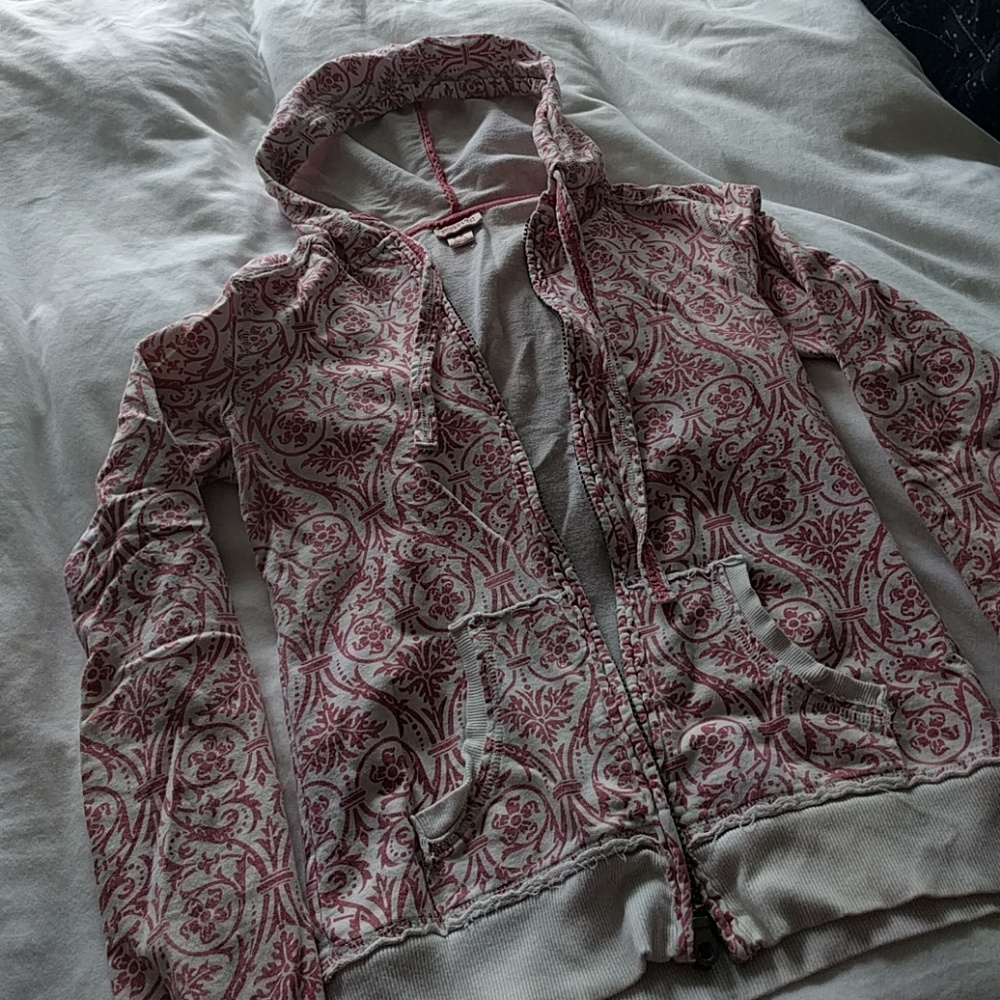 Zip-up hoodie with vintage look