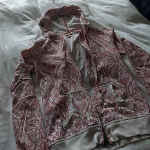 Zip-up hoodie with vintage look