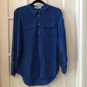 Blue Vince Camuto Silk Blouse