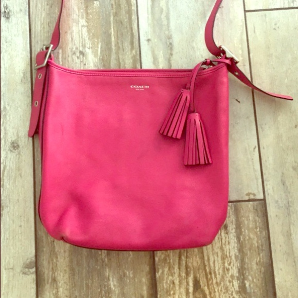 Pink Coach Leather Tote Bag