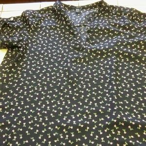 Floral Forever 21 collared top