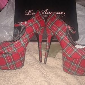 BRAND NEW 6inch Plaid Stilettos by Leg Avenue