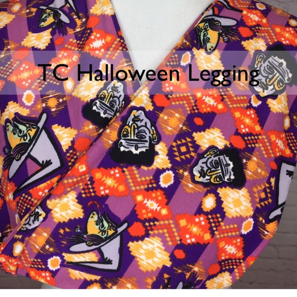 Lularoe TC Frankenstein head Leggings