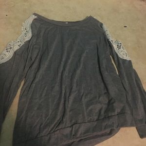 Grey cold shoulder sweater