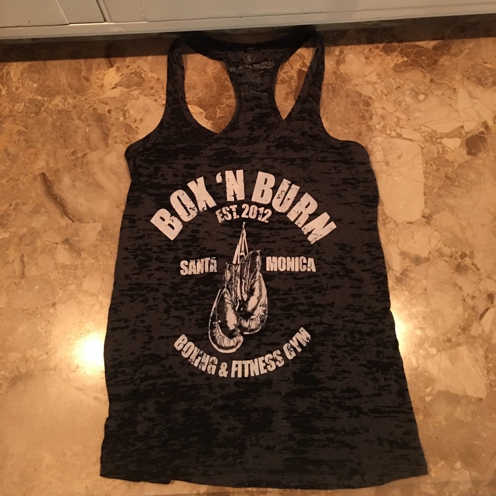 Box ‘ n Burn Black Burnout Tank. Size Small.