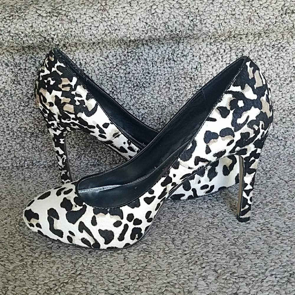 WHBM White leopard Pumps
