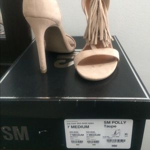 SM taupe sandal, 4" heels, sz 7