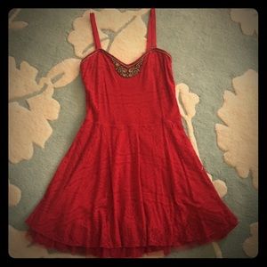 NWOT Free People Lace Beaded Tulle Hem Dress