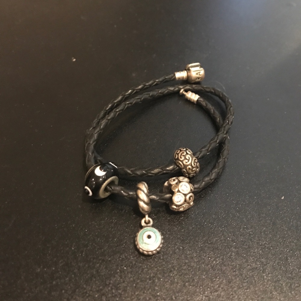 PANDORA WRAP BRACELET WITH CHARMS