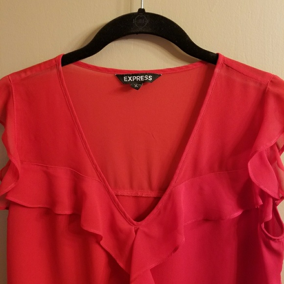 Red Express Ruffle Top - Picture 2 of 2