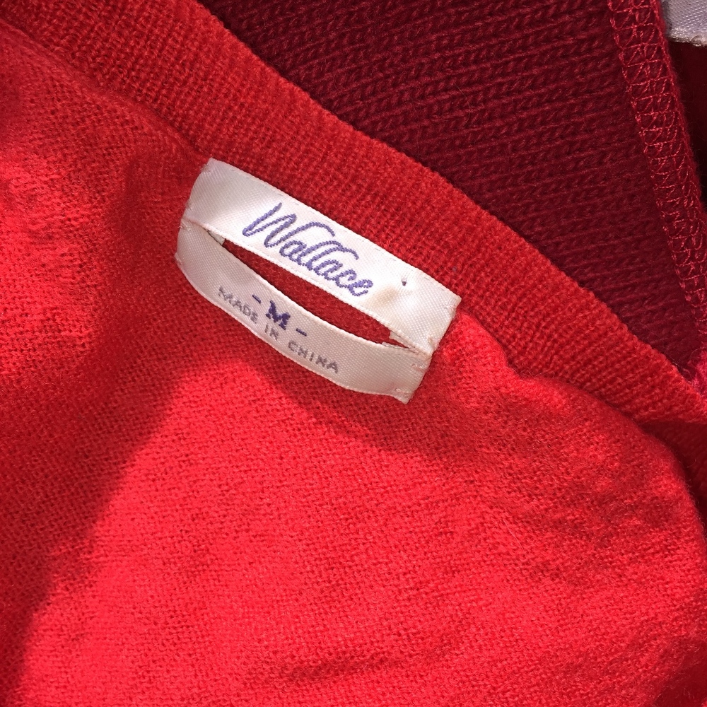 Wallace Bright Red Reverse Seam/Button Sh.Sweater - image 3