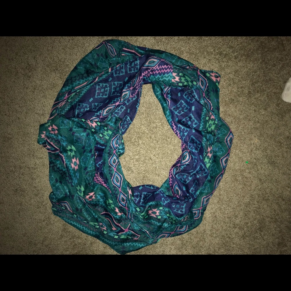 Fun multi-colored print infinity scarf
