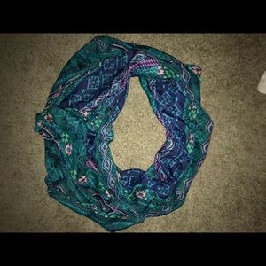 Fun multi-colored print infinity scarf