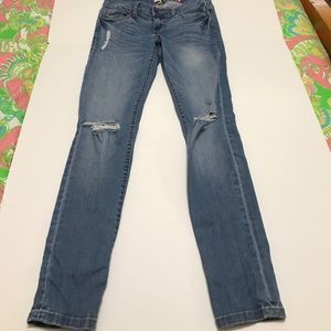 Sneak peek distressed jeans