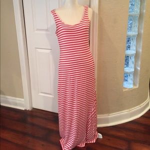 Calvin Klein cotton striped maxi dress.
