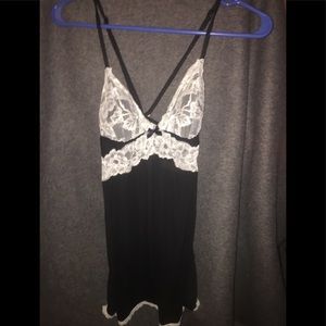 Victoria Secret black and white lace night gown