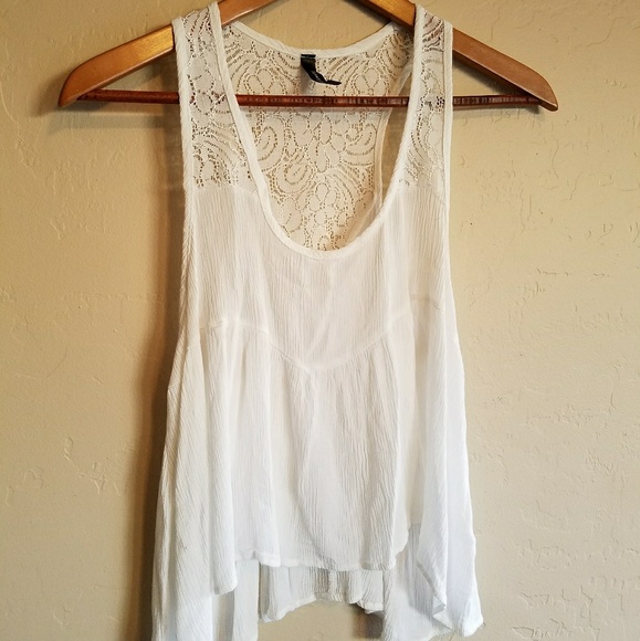 Runway Story Summer White Flowy Tank Sz Small - Picture 6 of 6
