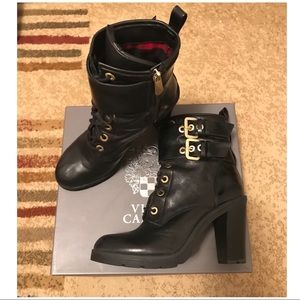 Black and Gold lace up boots