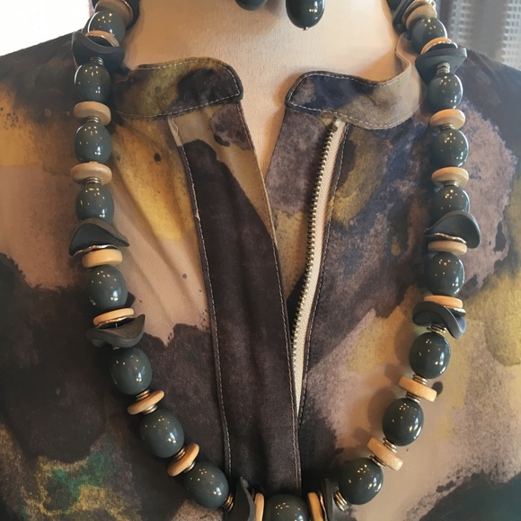 Watercolor print tunic S/P with gray neck & ears - Picture 2 of 8