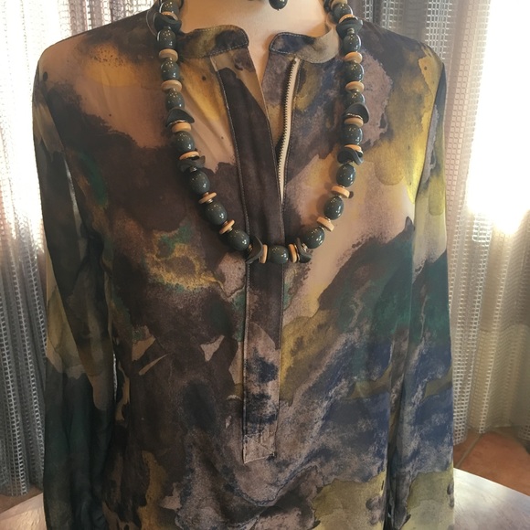 Watercolor print tunic S/P with gray neck & ears - Picture 4 of 8