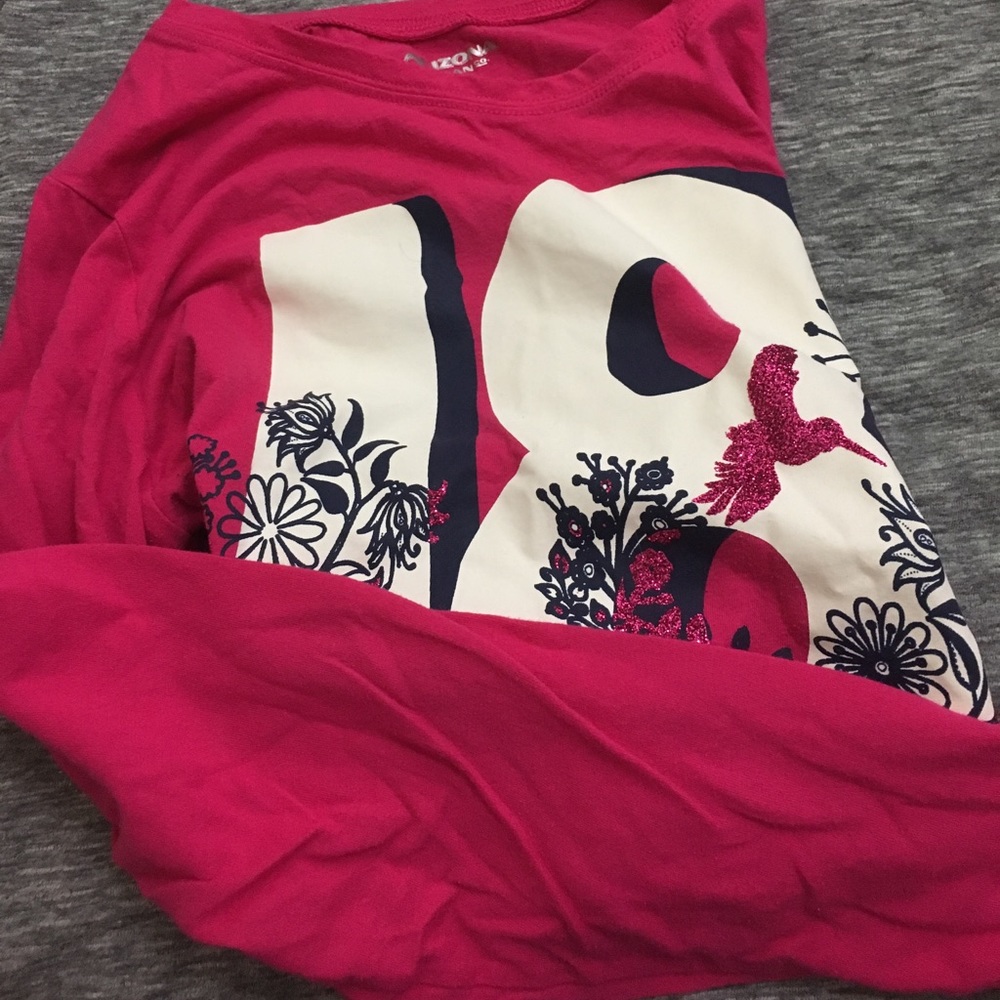 Pink glitter graphic T