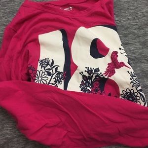 Pink glitter graphic T