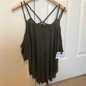 NWT open shoulder top