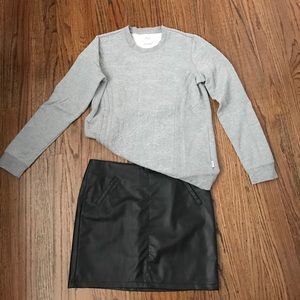 Faux leather black skirt