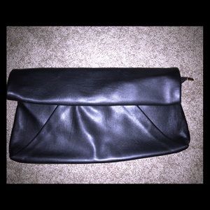 Simple black fold over clutch