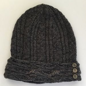 Dark Grey Beanie with Buttons