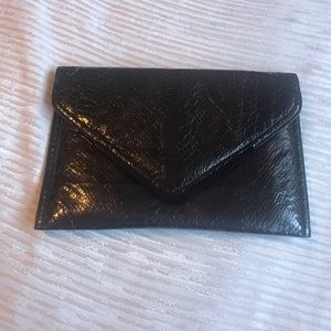 BCBG black envelope clutch