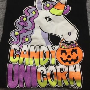 Candy unicorn glitter graphic T