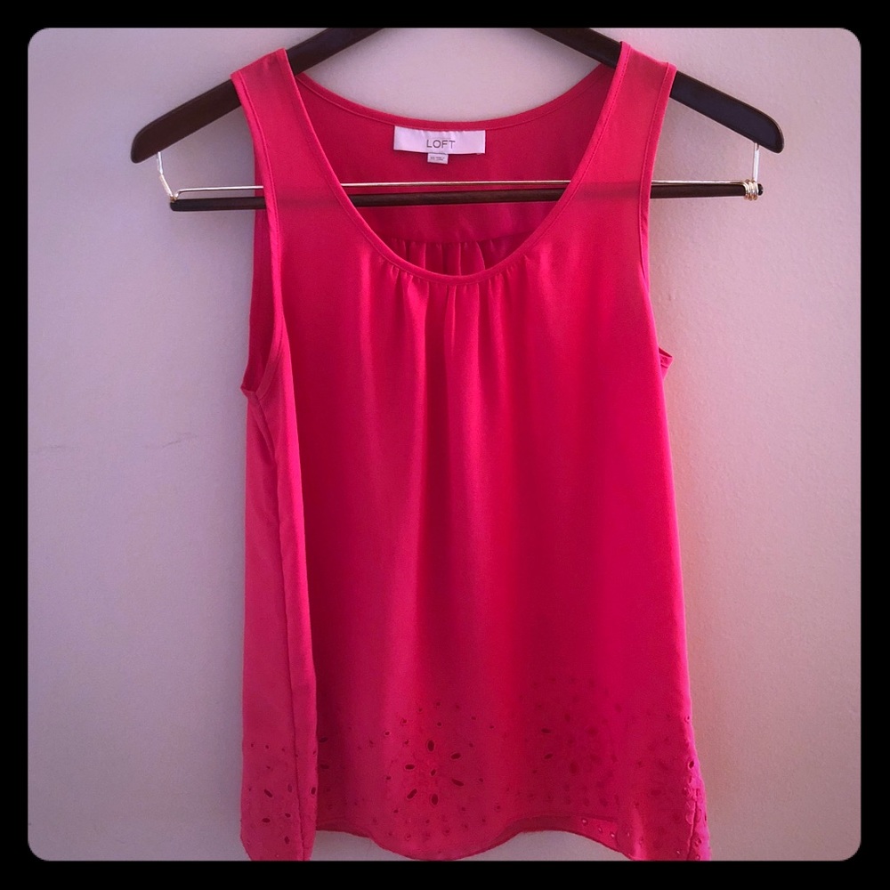 Hot pink polyester tank top