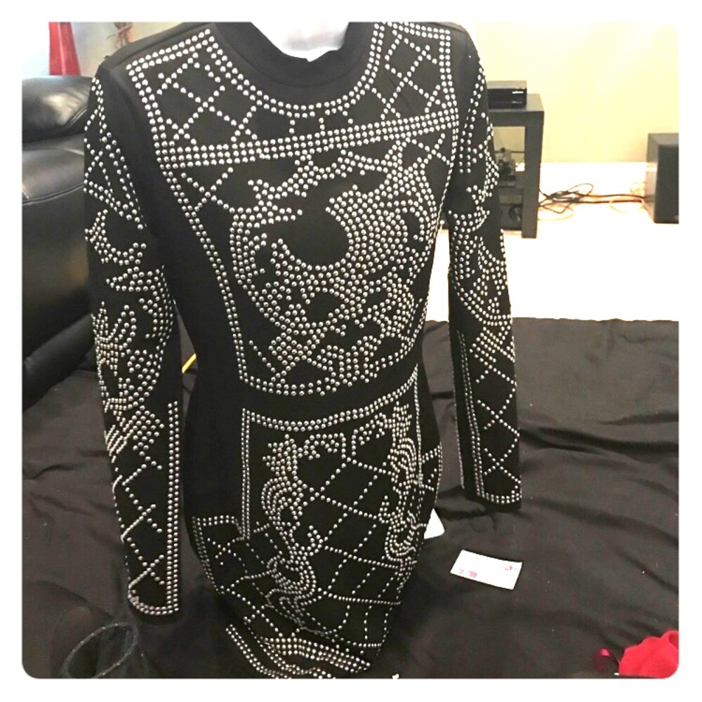 Fashion Nova Fitted Beaded Dress