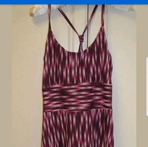 Eddie Bauer Pink and Maroon Maxi Dress XL
