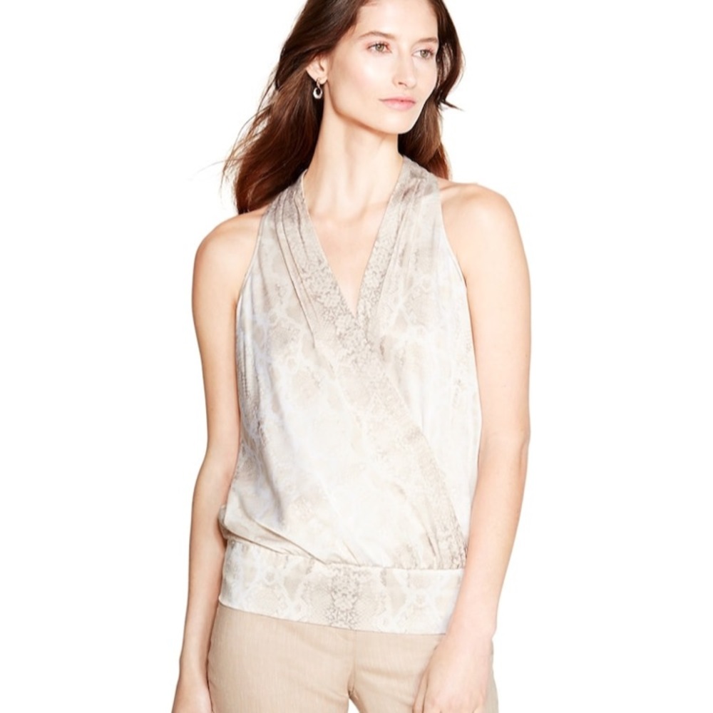 WHBM / Snake Print Shell Top