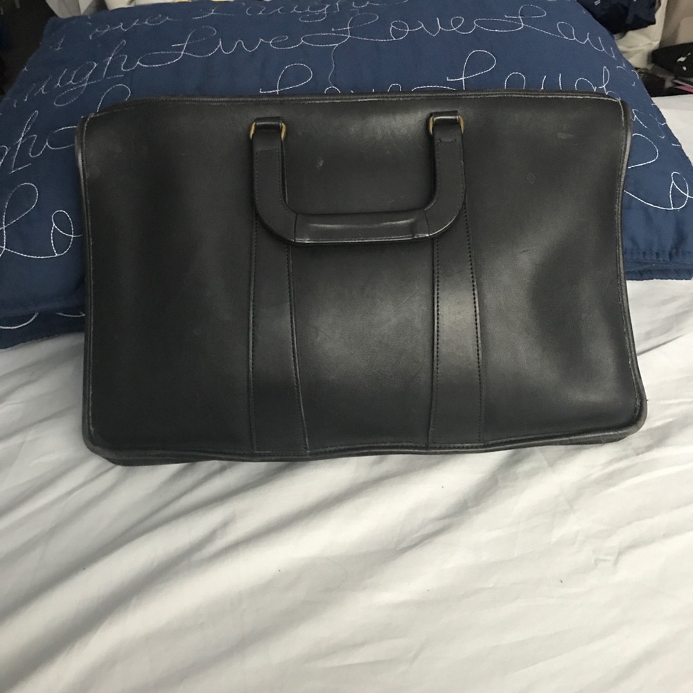 coach leather brief case for work