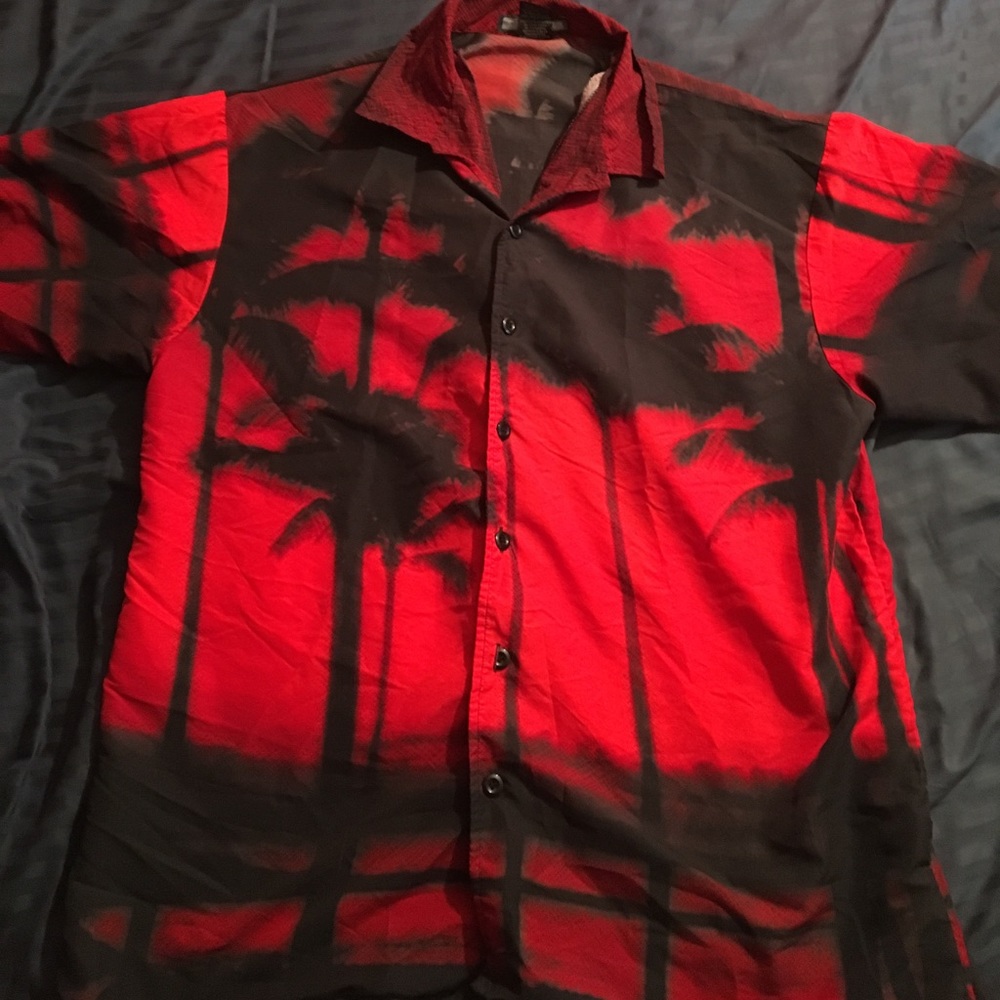 Button up Palm tree shirt - L