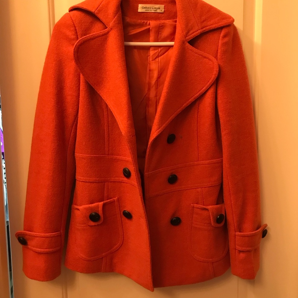 Orange double breasted blazer