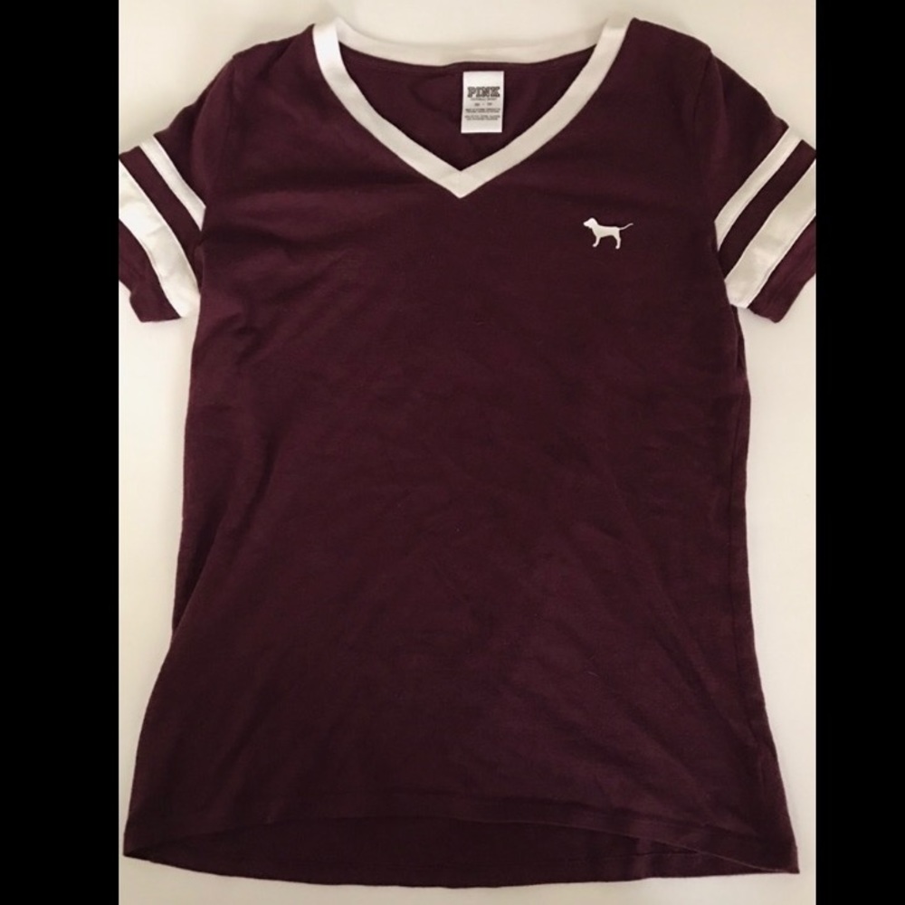 VS Pink Maroon Ball Short Sleeve Tee