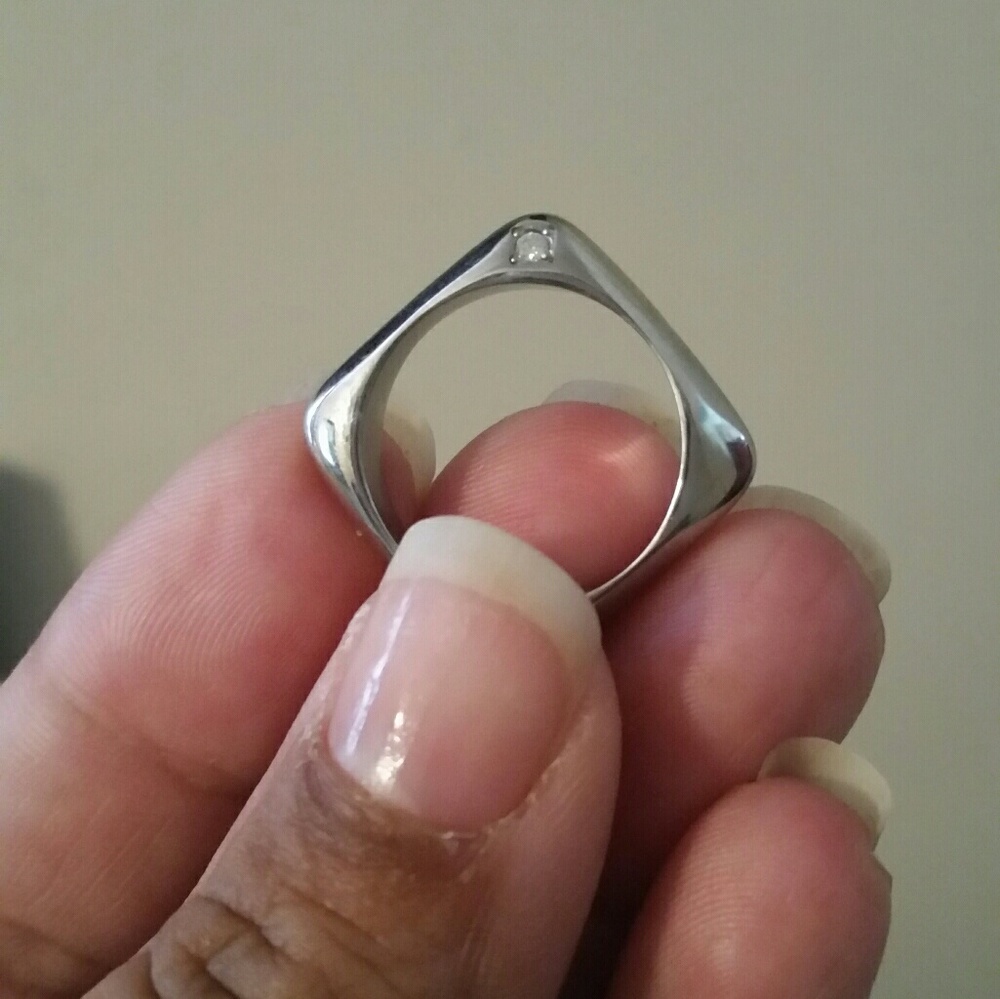 Silver Square Ring - image 1
