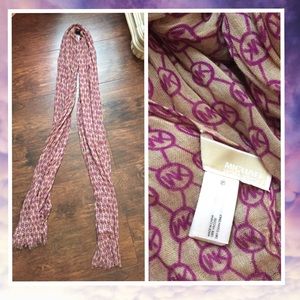 Michael Kors tan and purple scarf