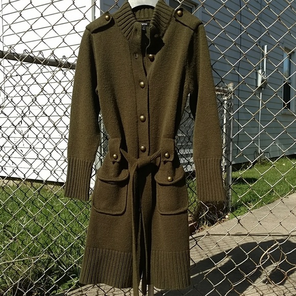 Apt. 9 Sweaters - Apt. 9 Military Style Sweater OD Green