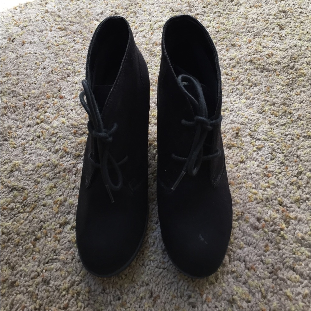 Black Wedge Booties