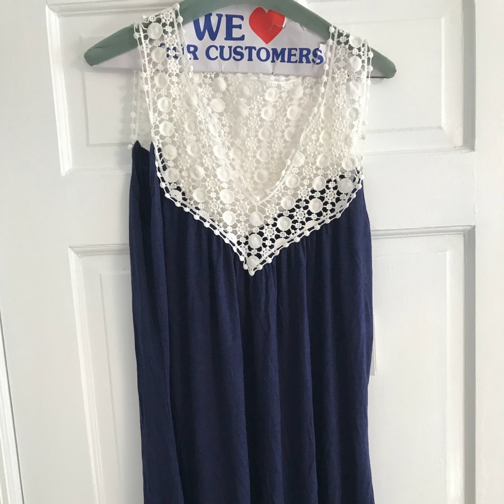 Blue and white beach coverup