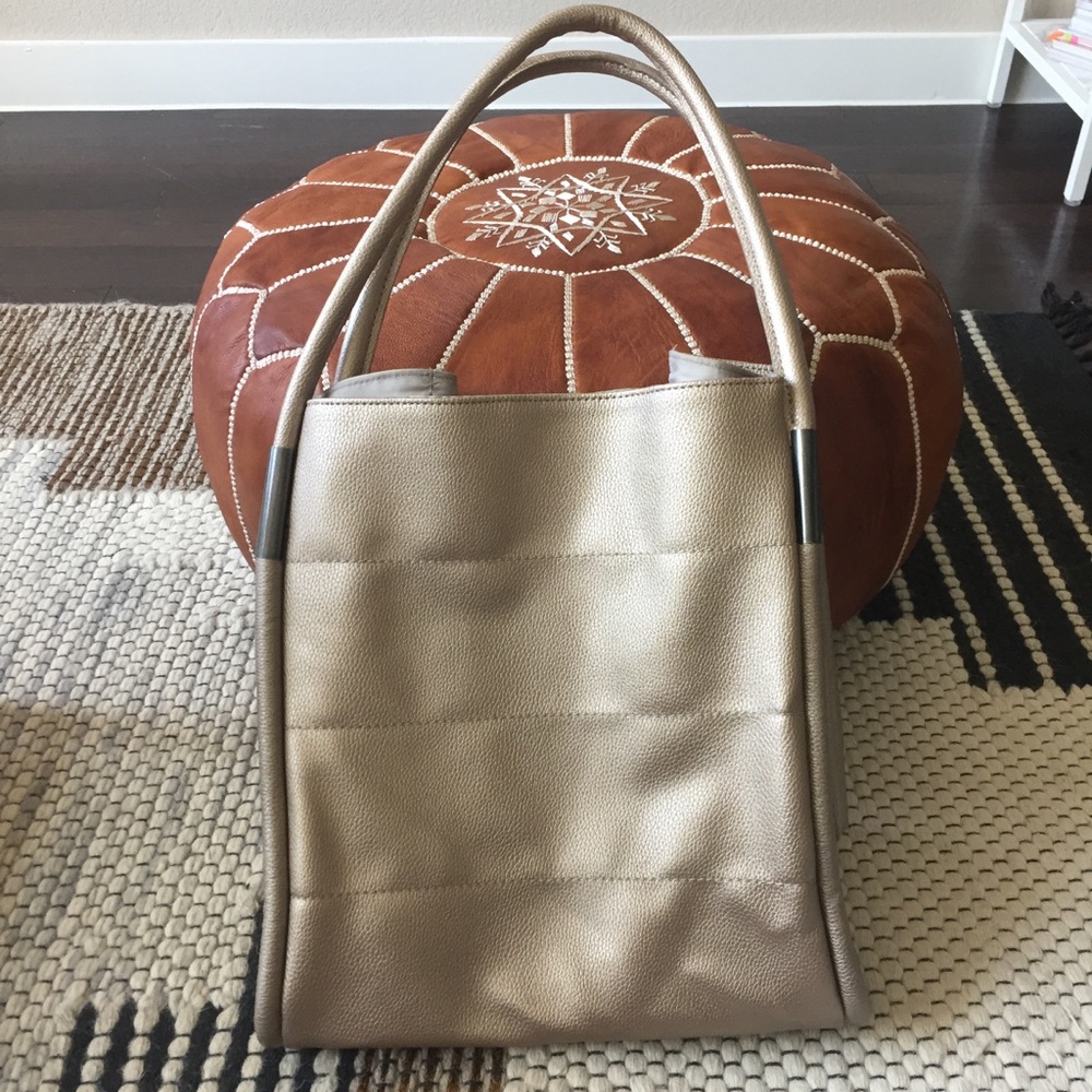 BRAND NEW Neiman Marcus Metallic antique gold tote