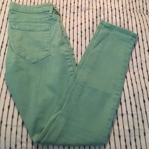 Mint green skinny jeans by Blank NYC