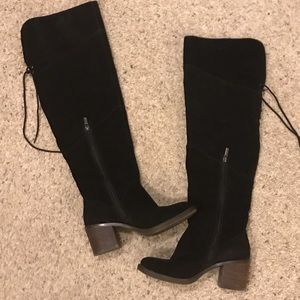 Lucky Brand Black Suede Over the knees boots