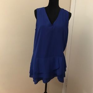 Cobalt Blue Sleeveless Tunic Banana Republic L