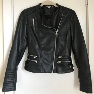 Zara Traffaluc Vegan Leather Jacket Size Small